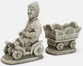 Garden Gnome in car with trailer