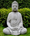 Large Meditating Stone Cast buddha