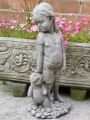 Little Girl with her Teddy Bear Garden Ornament