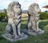 Two cast garden lions, very large and heavy ornaments.