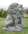 Pair large stone sitting lions for the garden